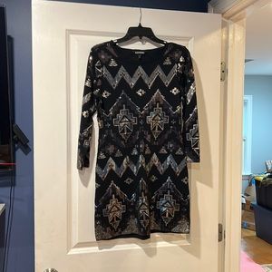 Express black and silver /gold size small dress